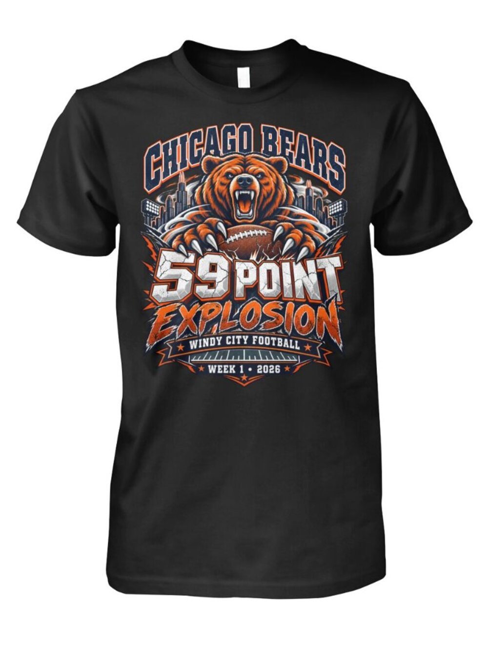 Bears 59 Point Explosion 2026 Windy City Week 1 Victory Shirt